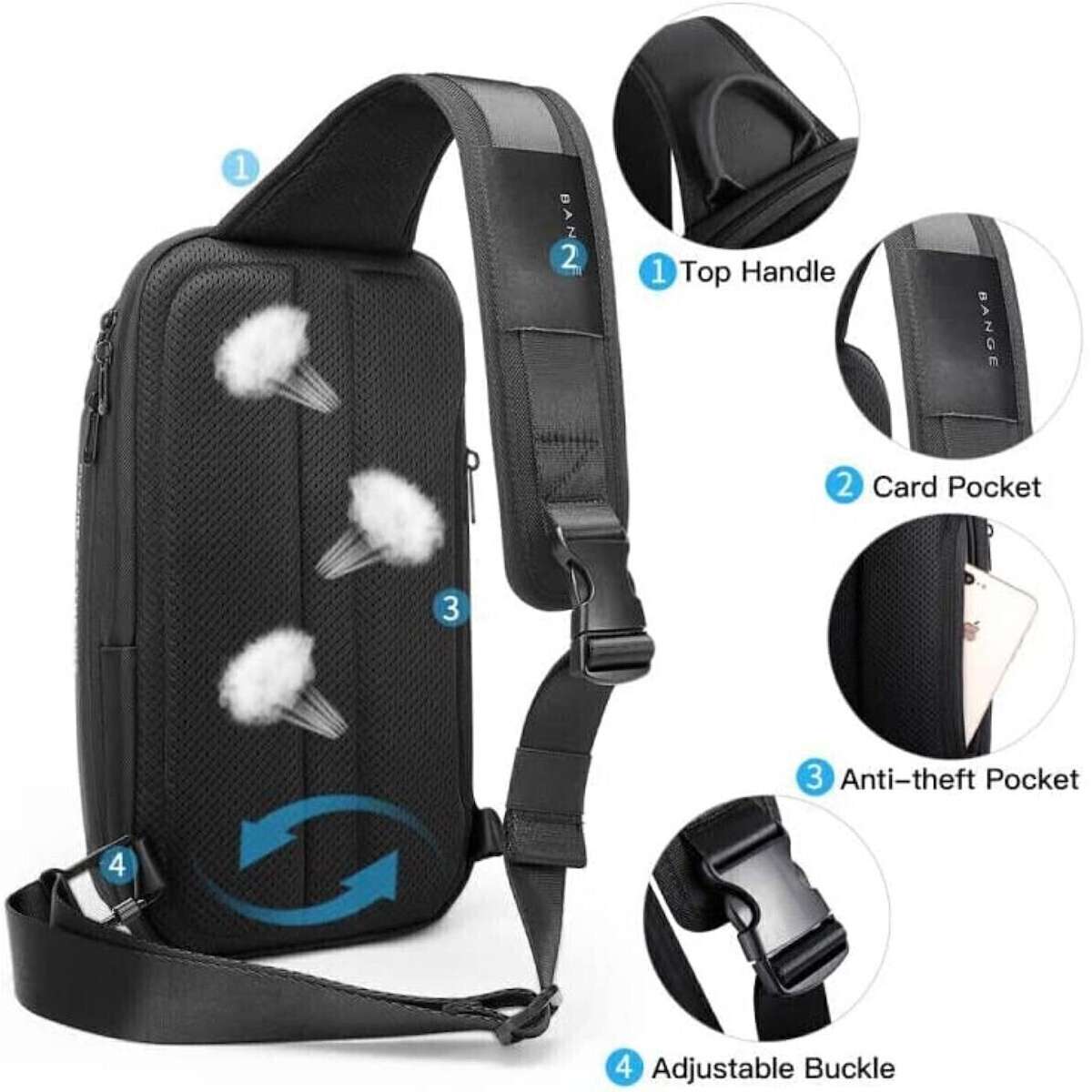Τσαντάκι ώμου χιαστί crossbody Bange 7566 γκρί 